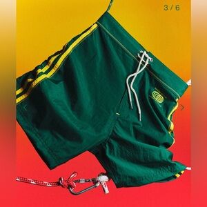 NWOT Green and Yellow Made Some Long Shorts